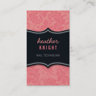 cool carte de visite fleurit corail noir rose
