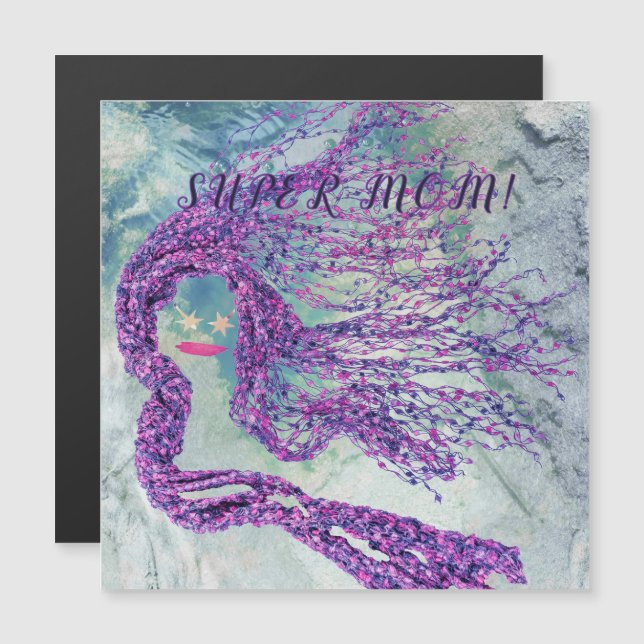 Cool Carte magnétique des cheveux roses (Devant / Derrière)