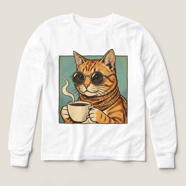 Cool Cat Coffee Retro Style Design for Cat Lovers (Motif recto)
