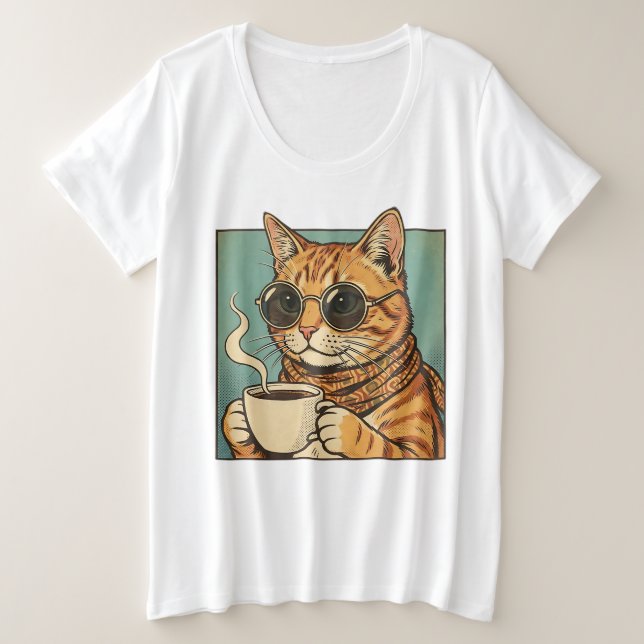Cool Cat Coffee Retro Style Design for Cat Lovers (Design devant)