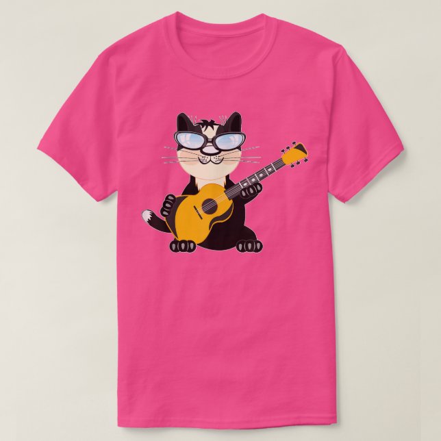Cool Cat Playing Guitar with Sung T-shirt 66 (Design devant)