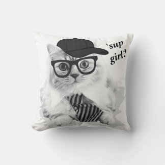 Cool Cat 'sup girl ? Coussin décoratif
