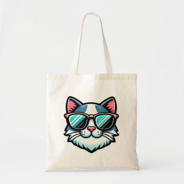 Cool Cat Tote Bag – Stylish Feline Fashion Accesso (Devant)