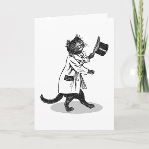 Cool Chat Art Vintage Carte d'anniversaire