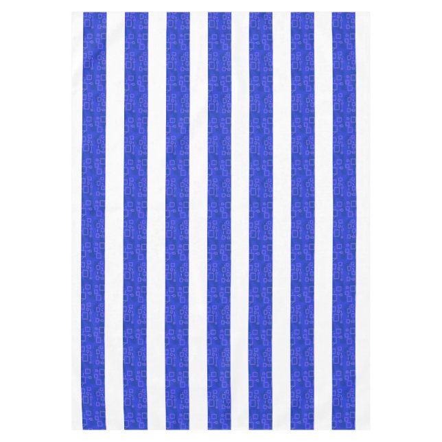 Cool Chic Bleu Géométrique Stripes Nappe (Devant)