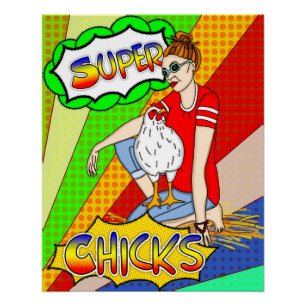 Cool Chicks   Poster d'art de poulet
