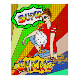 Cool Chicks   Poster d'art de poulet