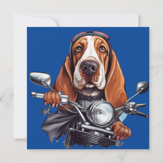 Cool chien biker, joli basset hound chien conducte (Devant)
