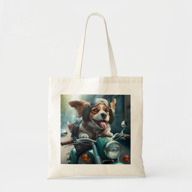 Cool chien biker, sac fourre-tout chien de conduit (Devant)