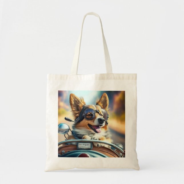 Cool chien biker, sac fourre-tout chien de conduit (Devant)