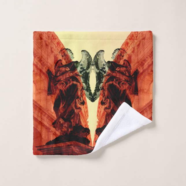 Cool collage moderne de Rome historique en rouge (Gant de toilette)