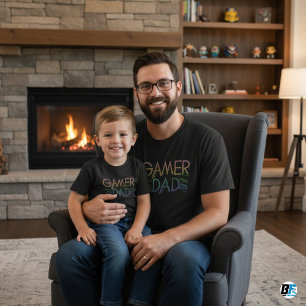Cool Coloré 'GAMER' PÈRE   T-shirt Fête des pères