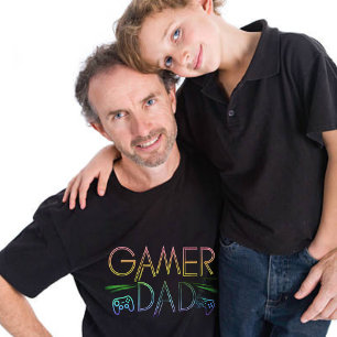 Cool Coloré 'GAMER' PÈRE   T-shirt Fête des pères
