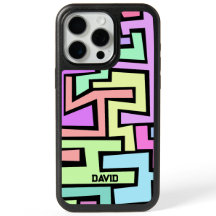 Cool coloré Neon Maze avec nom art abstrait