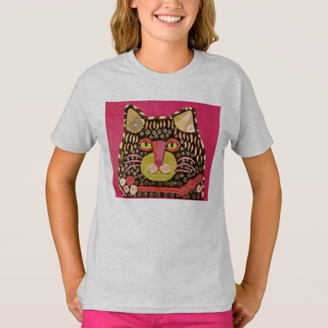 Cool Conception de chats sur les filles T-shirt 3/ (Devant)