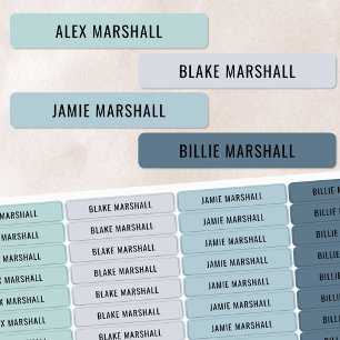 Cool Couleur Codé Enfants étanche Nom Étiquettes