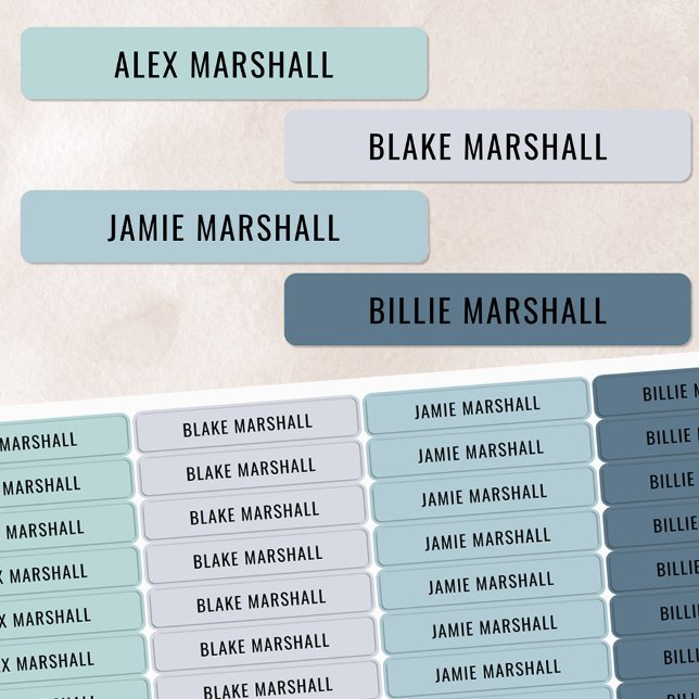 Cool Couleur Codé Enfants étanche Nom Étiquettes (Créateur téléchargé)