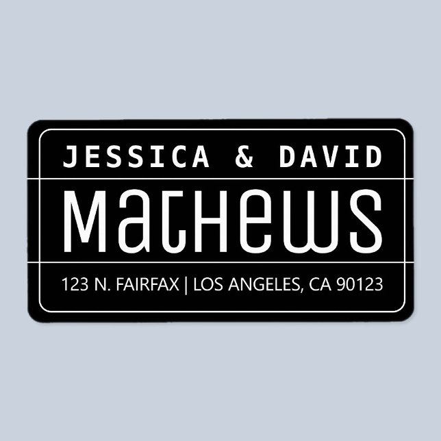 Cool Créatif à l'air noir et blanc Étiquette (Créateur téléchargé)