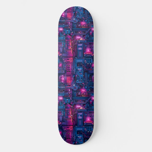 Cool Cyberpunk Anime Japonais Design Skateboard (Recto)