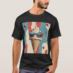 Cool de crème glacée - Cône rétro avec le T-shirt 
