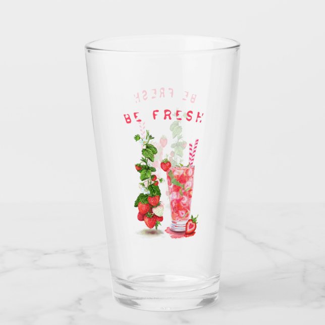 Cool de fraise fraîche Boire du verre (Devant)