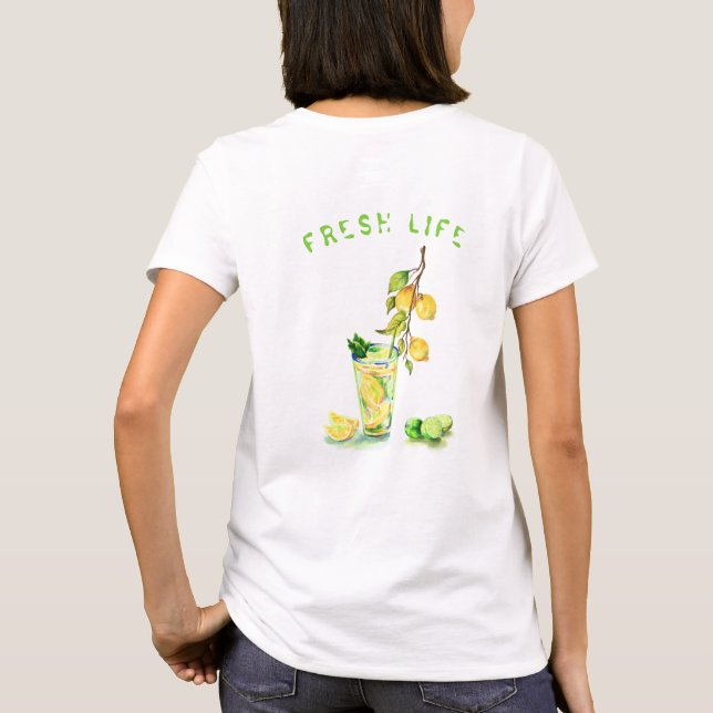 Cool de jus de citron frais Boire T-shirt citron (Dos)