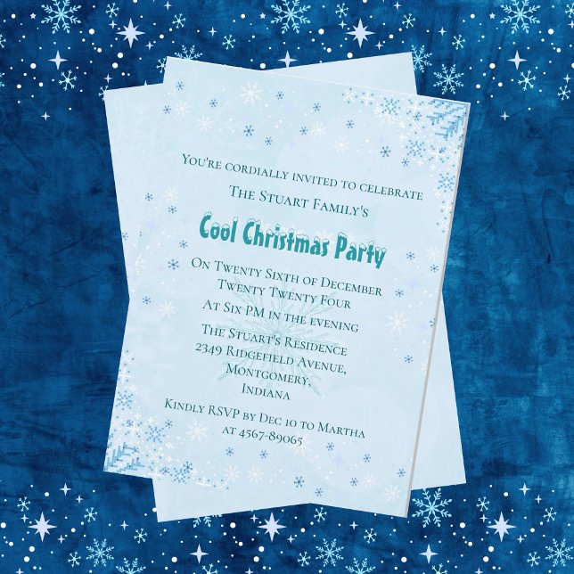 Cool de Noël bleu glace Invitation (Créateur téléchargé)