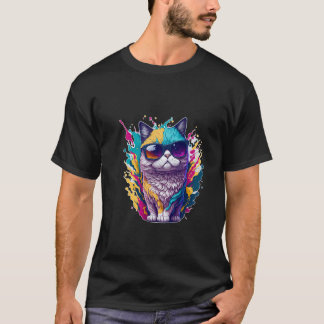 cool décontracté avec T-shirt "Cool Cat Graphic"