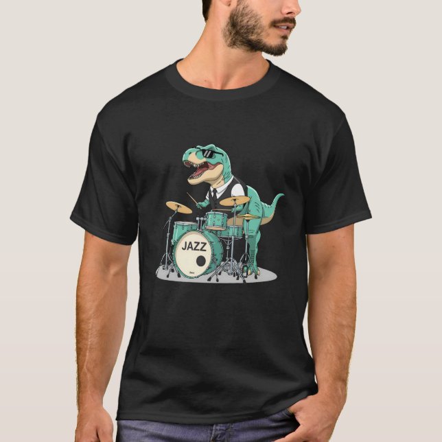 Cool Dino Percussionist Tee t-shirt  (Devant)
