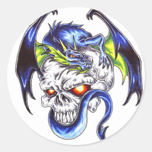 Cool Dragon bleu et autocollant de style tatouage