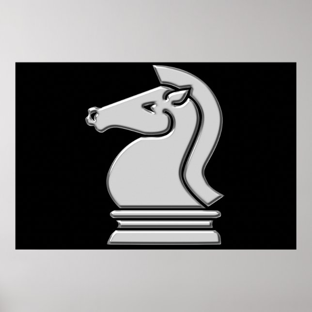 Cool Échecs métalliques Cheval Cheval Poster de la (Devant)