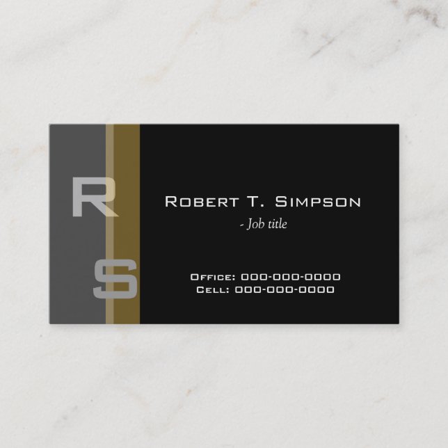 cool, élégant simple carte de visite noir (Devant)