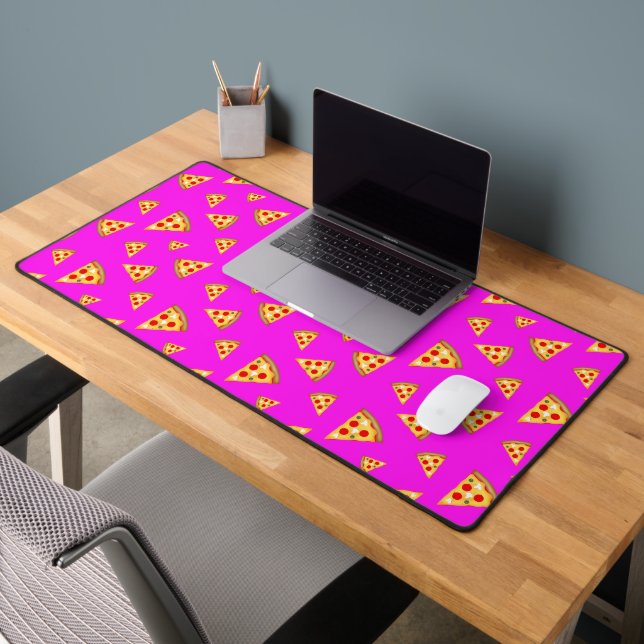 Cool et amusant pizza tranches motif neon rose (Bureau 2)