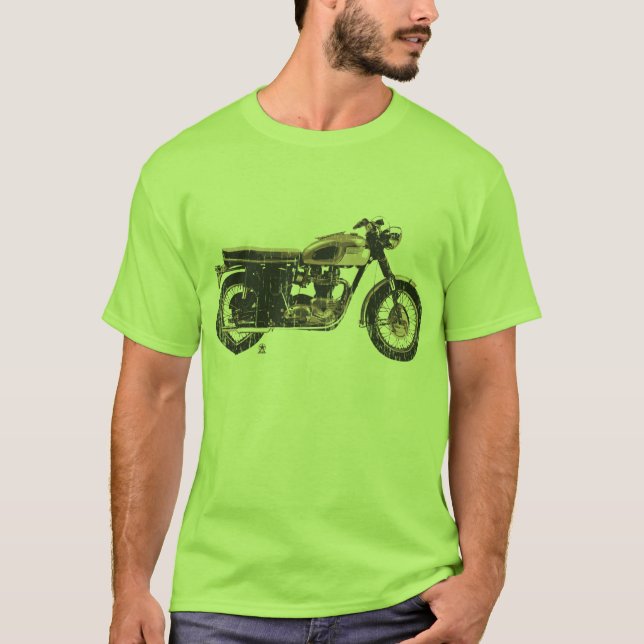 Cool et T-shirt britannique simple de moto (Devant)