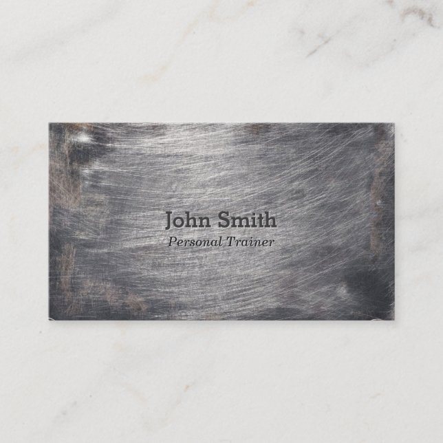 Cool Faux Scratched Metal Fitness Cartes de visite (Devant)