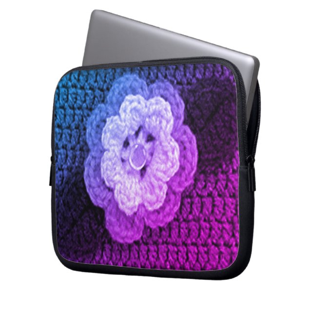 Cool Floral Artisan Crochet Imprimer sac électroni (devant gauche)