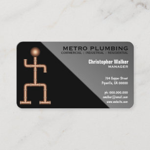 Cool Fun Black Grey Plumber Carte de visite