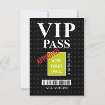Cool fun noir et blanc personnalisable VIP Pass...