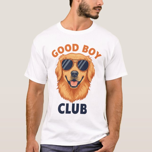 Cool Golden Retriever 'Good Boy Club' T-Shirt (Devant)