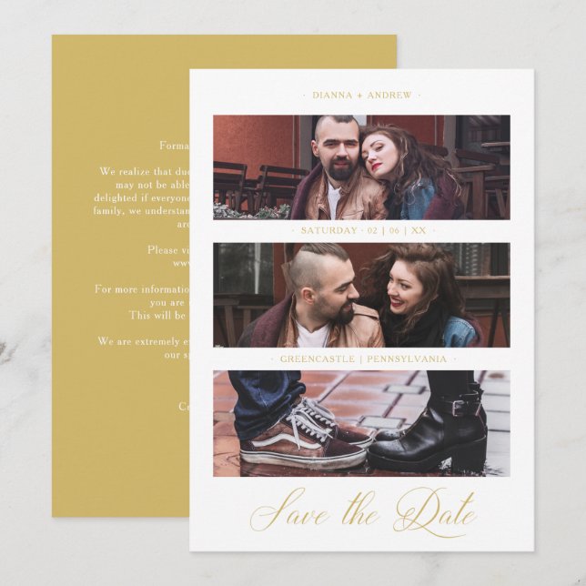 Cool Golden Romantic Wedding 3 Multi Photos (Devant / Derrière)