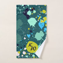 Cool Green Paint Splatter Initiales Sweat