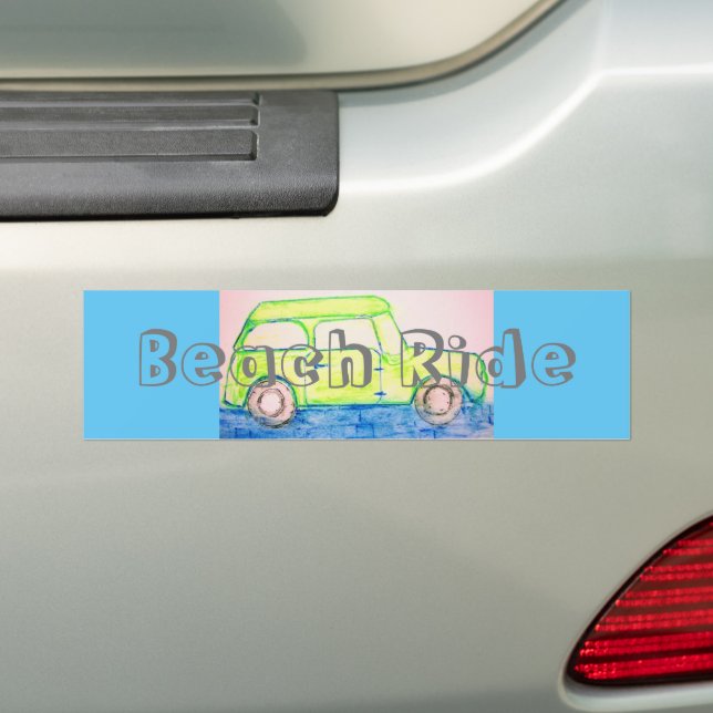 Cool Green Voiture promenade Bumper Sticker (En voiture)