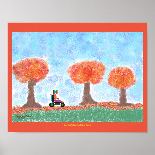 Cool Guy Rolling dans le poster en automne (Devant)