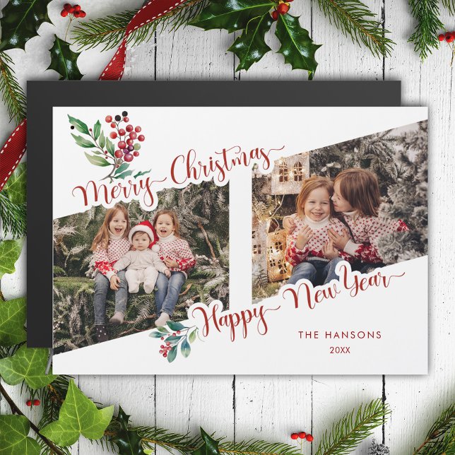 Cool Joyeux Noël Calligraphie Holly 2-Photo (Créateur téléchargé)