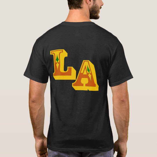・° ♥ Cool LA Logo Stylish Décontracté Dark T-Shirt (Dos)