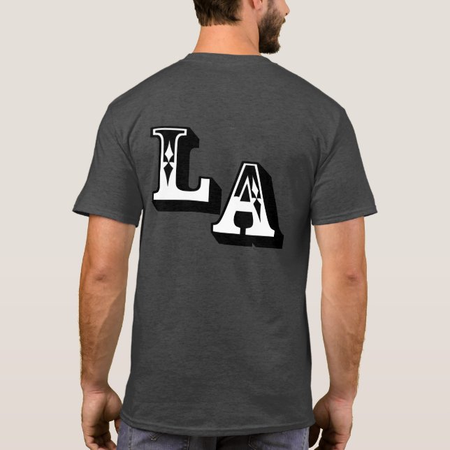 ・° ♥ Cool LA Logo Stylish Décontracté Dark T-Shirt (Dos)