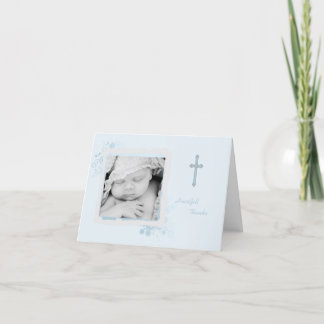 Cool Merci photo bleu/Invitation Card
