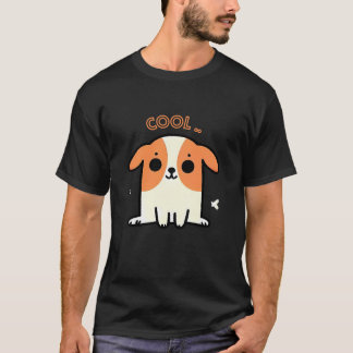 Cool mignon bébé chien design - T-shirt noir