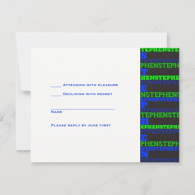 Cool Moderne Bar Mitzvah RSVP Stephen (Devant)