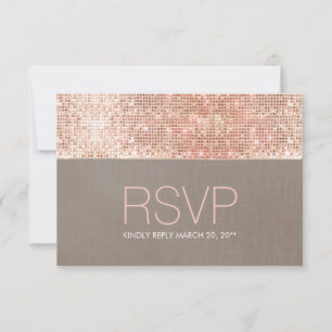 Cool Moderne Faux Rose Séquins d'or RSVP
